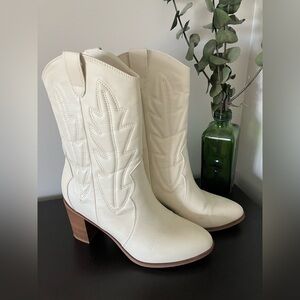White MIA Cowgirl Heeled Boots